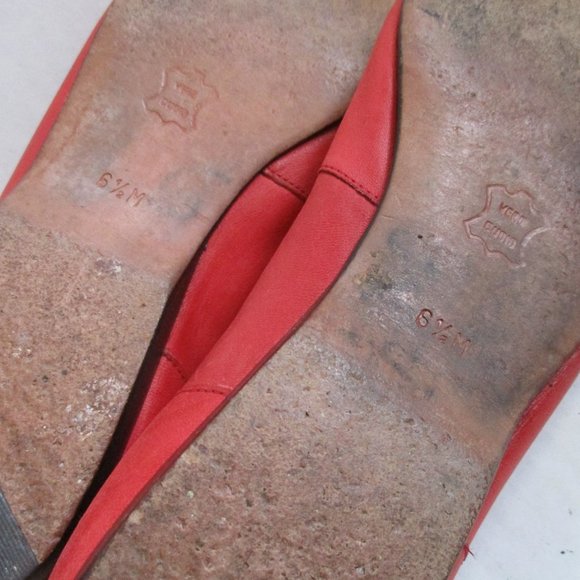 *ENZO Angiolini Orange Peach Tangerine Leather Slip-On Flats - Picture 8 of 8